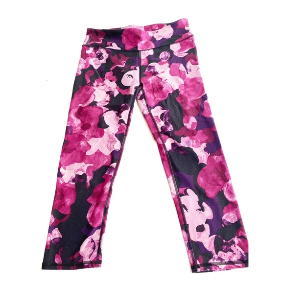 Fabletic Artsy Floral Cropped Workout Gym Athletic Athleisure Pants Size M - Picture 1 of 14